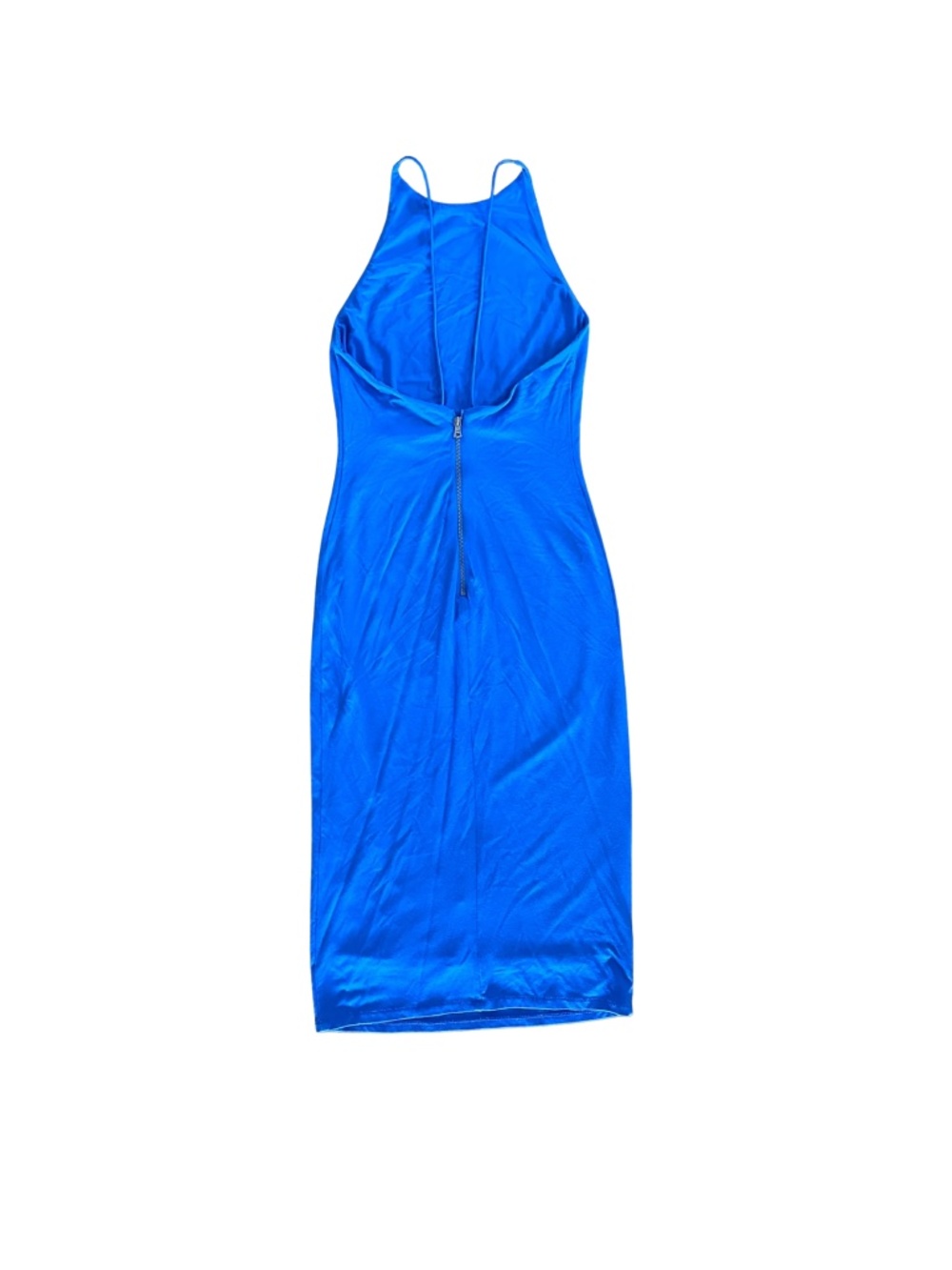Alice + Olivia Delora Spaghetti Strap Fitted Bodycon Midi Dress Imperial Blue 2 - Picture 2 of 3